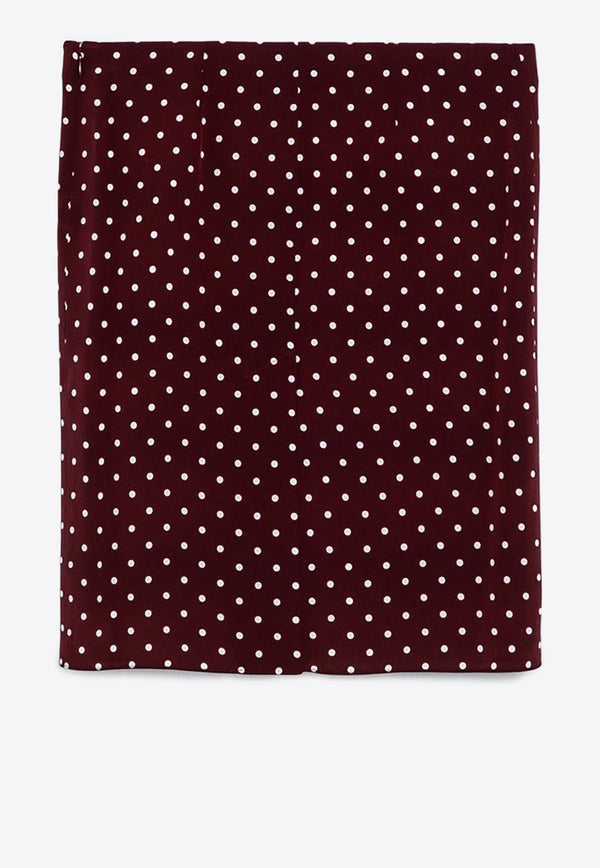 Polka Dot Silk Pencil Skirt