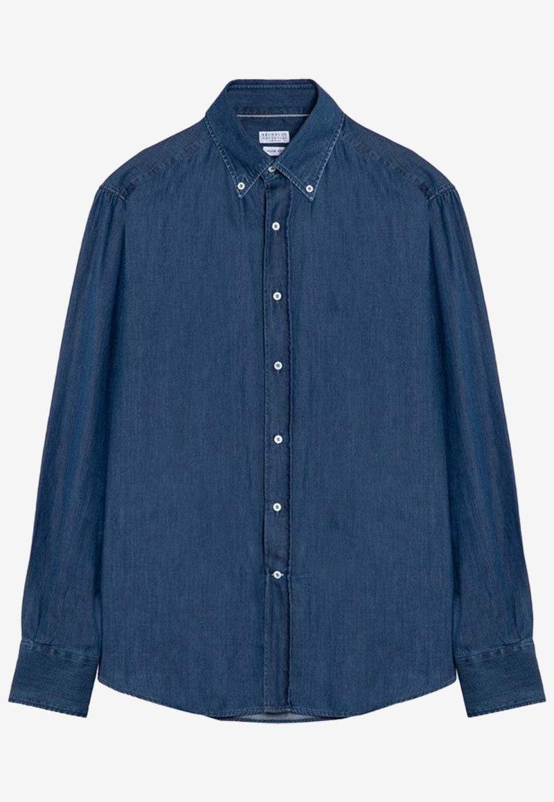 Long-Sleeved Denim Shirt