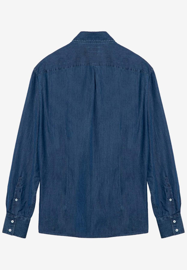 Long-Sleeved Denim Shirt