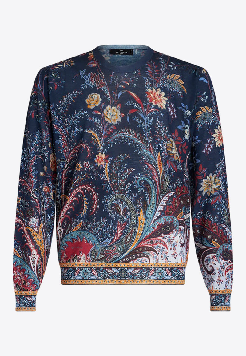 Paisley Silk and Cashmere Floral Sweater