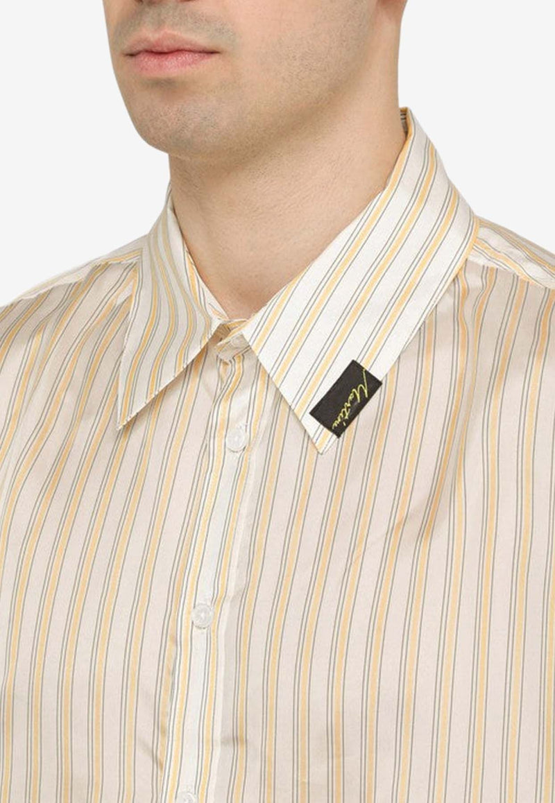 Logo-Patch Striped Shirt