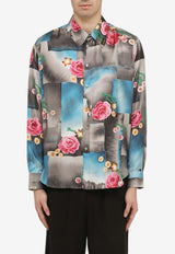 Patchwork Floral Silk Shirt