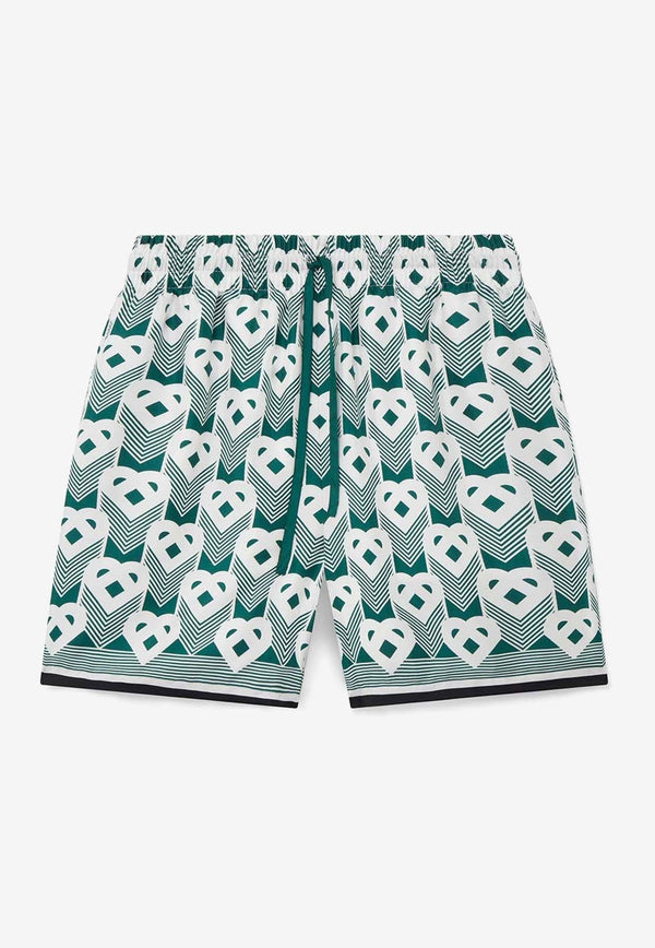 Heart Monogram Swim Shorts