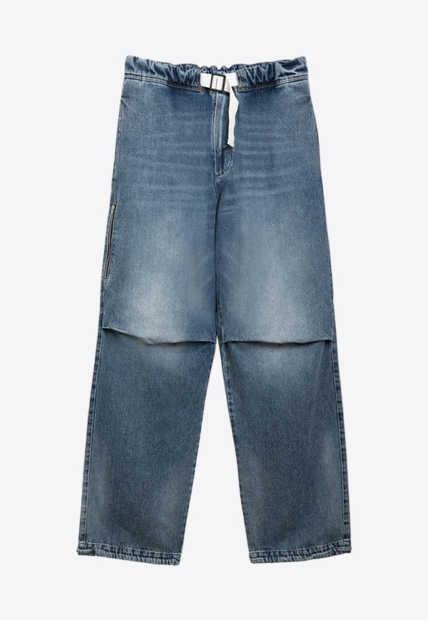 Jordan Wide-Leg Faded Jeans