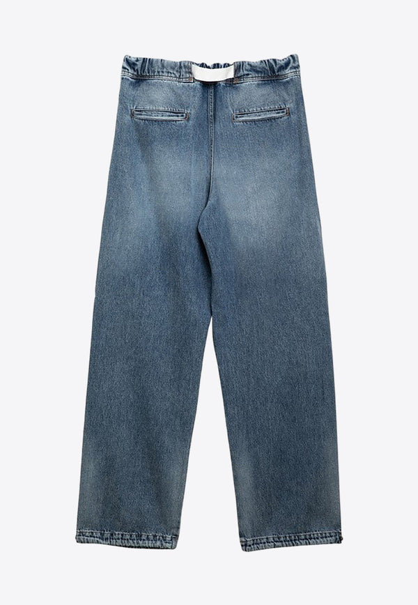 Jordan Wide-Leg Faded Jeans