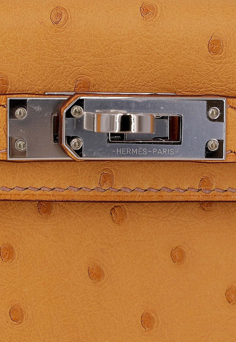 Mini Kelly II 20 in Safran Ostrich Leather with Palladium Hardware