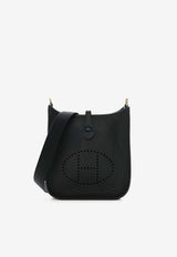 Mini Evelyne 16 in Black Taurillon Clemence with Gold Hardware