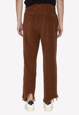 Distressed Velvet Corduroy Pants