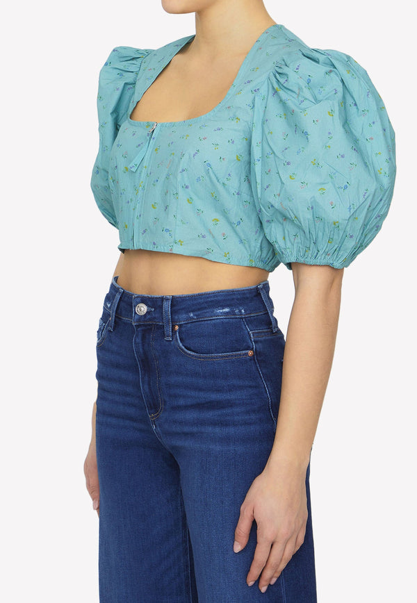 Floral-Print Cropped Top