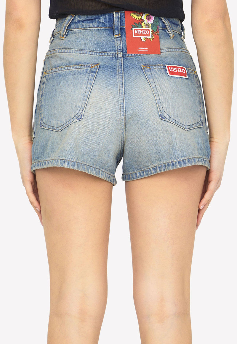 High-Waisted Denim Mini Shorts