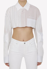 Cropped Motorcycle Stripe Shirt