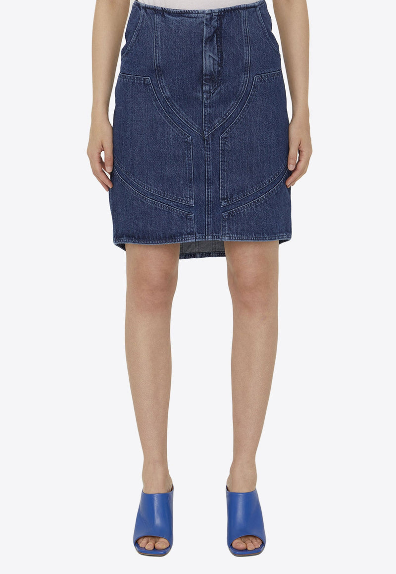 Motorcycle Mini Denim Skirt