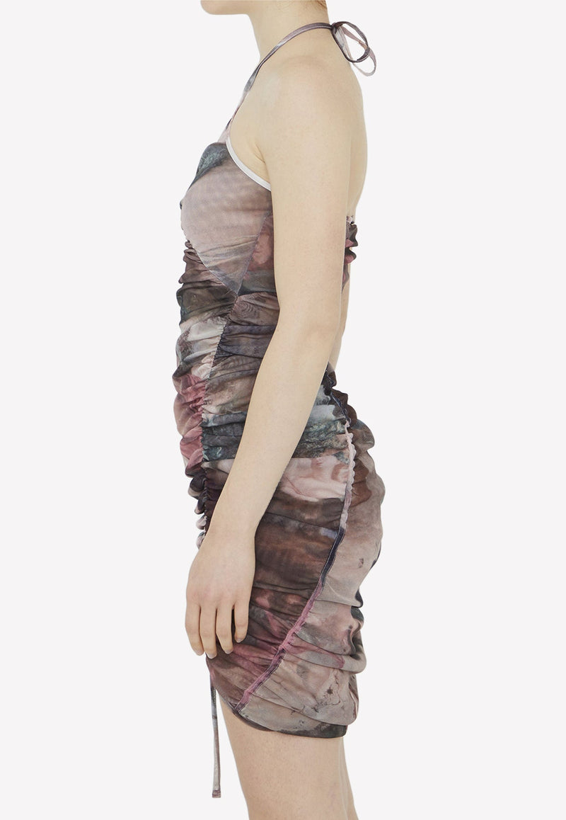 Pastel-Print Tulle Dress