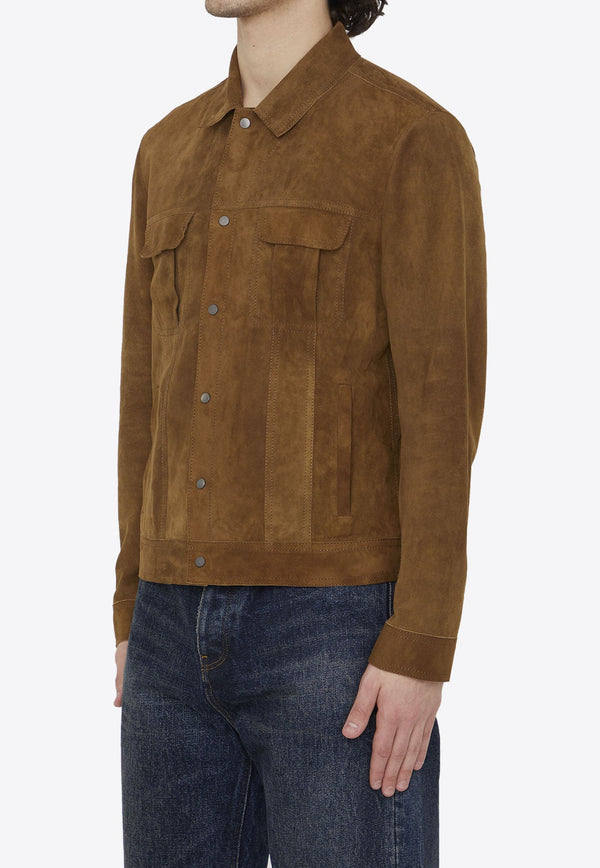 Suede Leather Buttoned Jacket