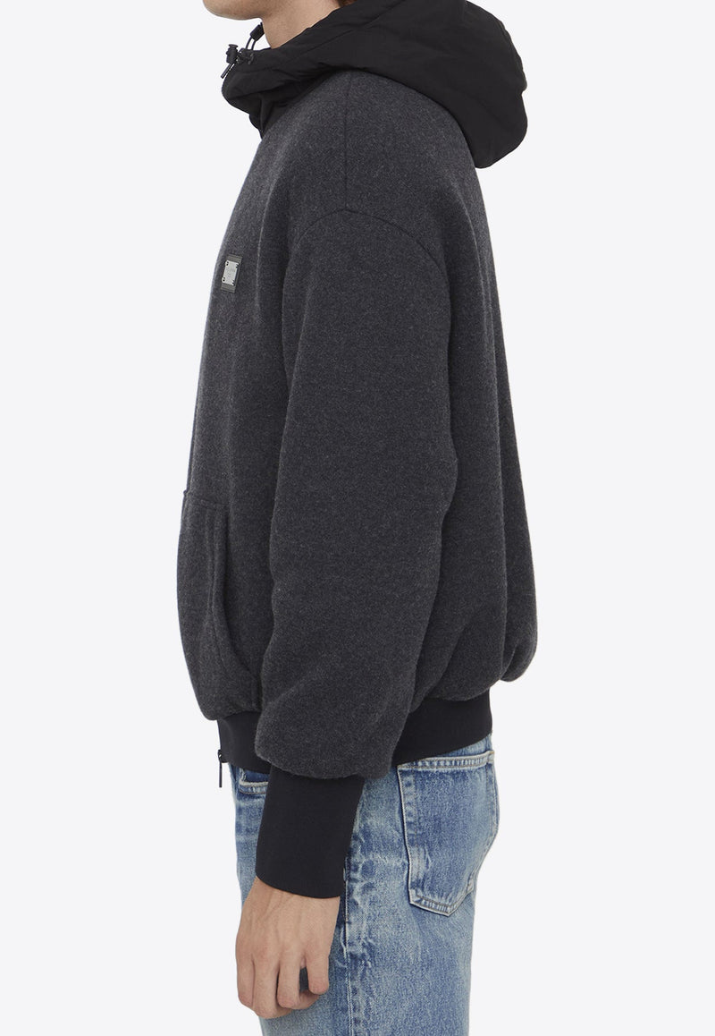 Wool Jersey Zip-Up Hoodie