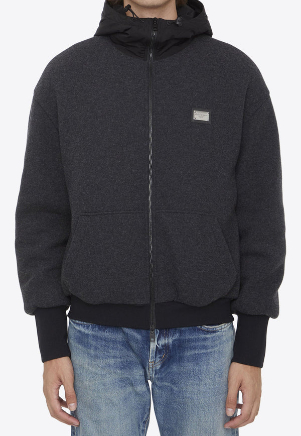 Wool Jersey Zip-Up Hoodie