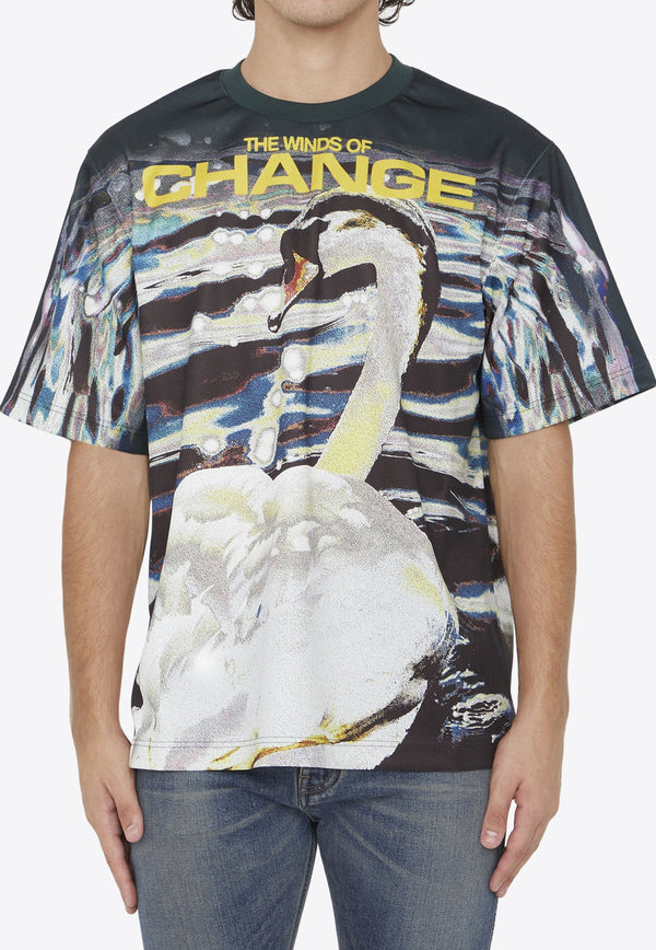 Swan Print Jersey T-shirt