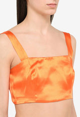 Sleeveless Square Neck Silk Top