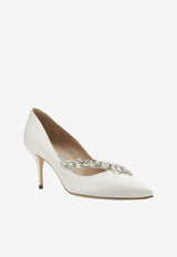 Nadira 70 Crystal-Embellished Satin Pumps