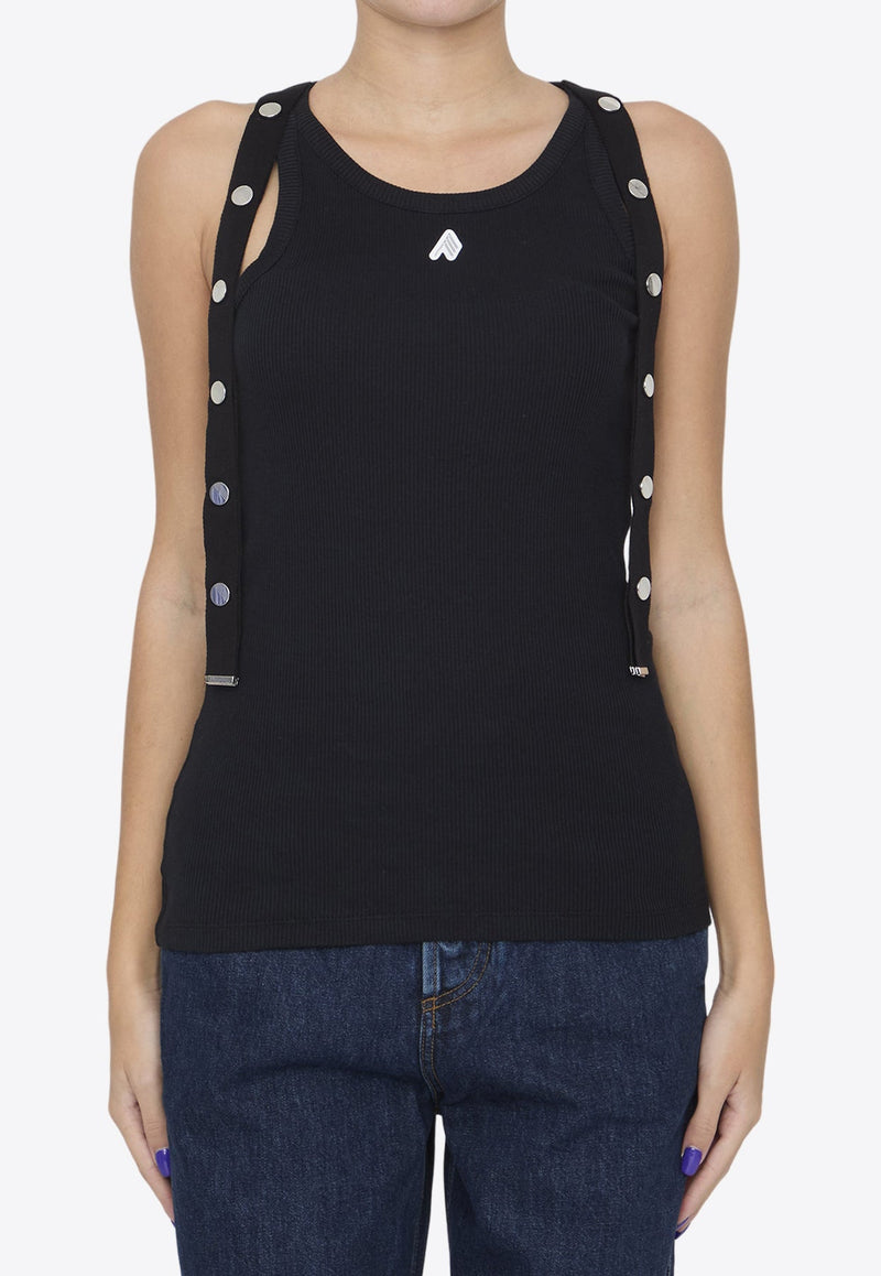 Logo Appliqué Ribbed Tank Top