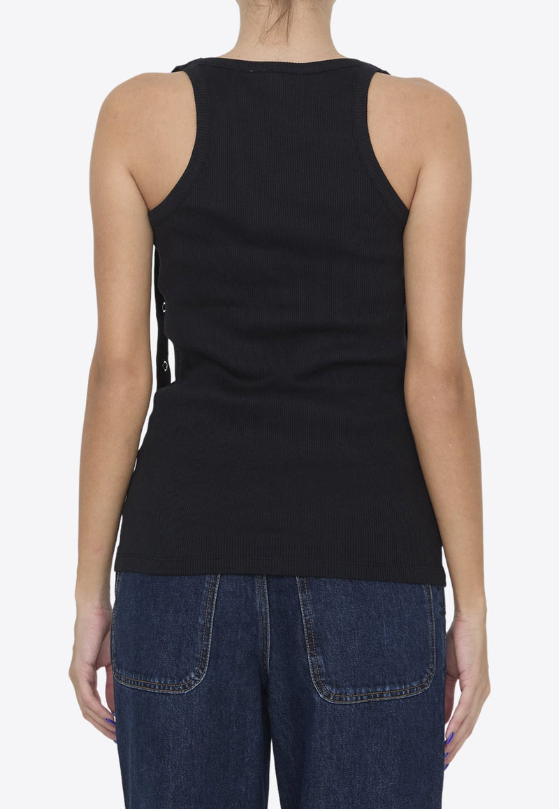 Logo Appliqué Ribbed Tank Top