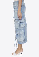 Utility Midi Denim Skirt