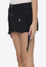 Fay Mini Denim Cargo Skirt