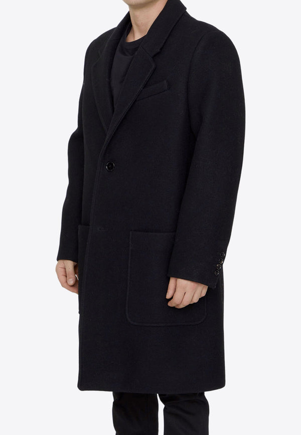 Single-Breasted Wool Coat