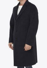 Single-Breasted Wool Blend Coat