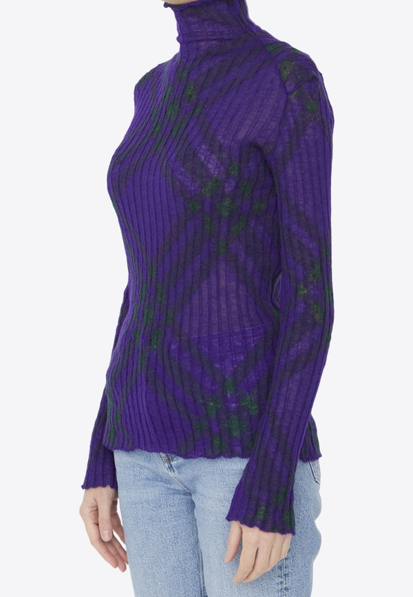 High-Neck Patterned Sweater