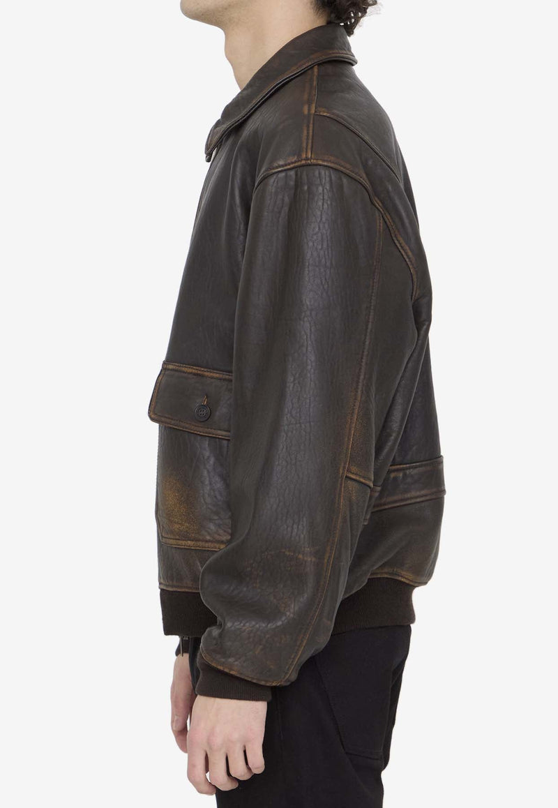 Louis Aviator Leather Jacket