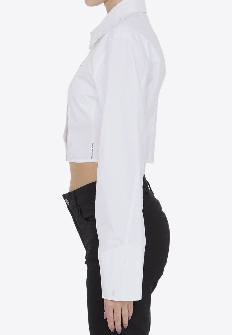 Cropped Structured Long-Sleeved Shirt