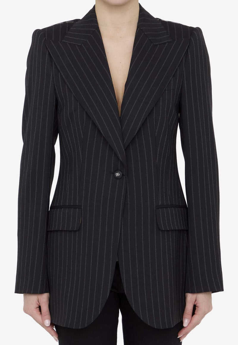 Pinstripe Wool Blazer