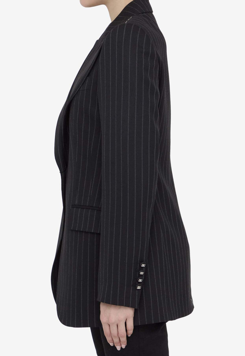 Pinstripe Wool Blazer