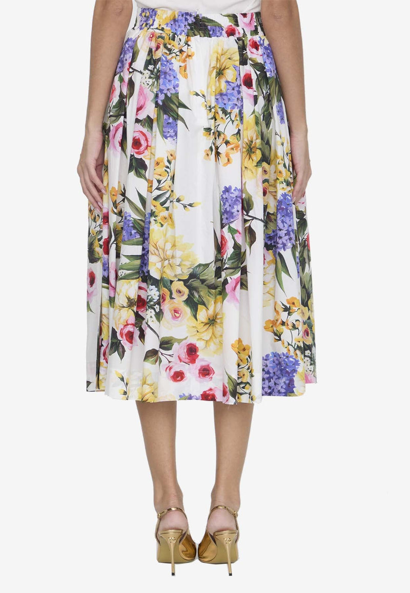 Garden Print Midi Skirt