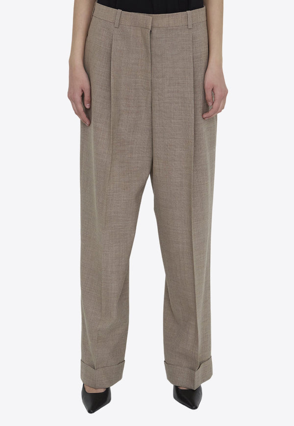 Straight-Leg Tailored Pants in Wool