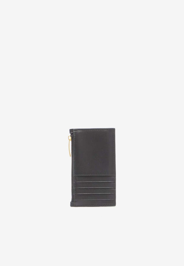 Intrecciato Leather Zipped Cardholder