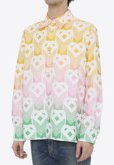 Gradient Heart Long-Sleeved Shirt