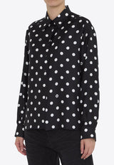 Polka-Dot Print Silk Shirt