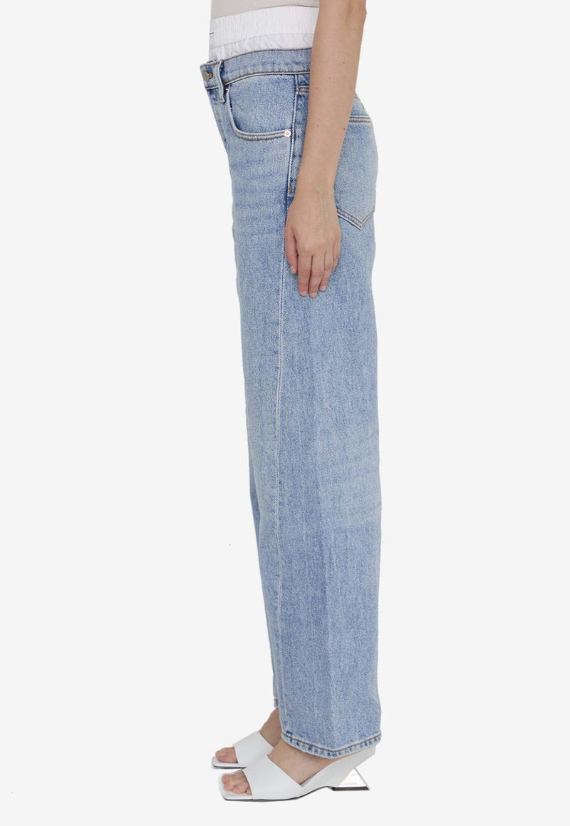 Pre-Styled Boxer Wide-Leg Jeans