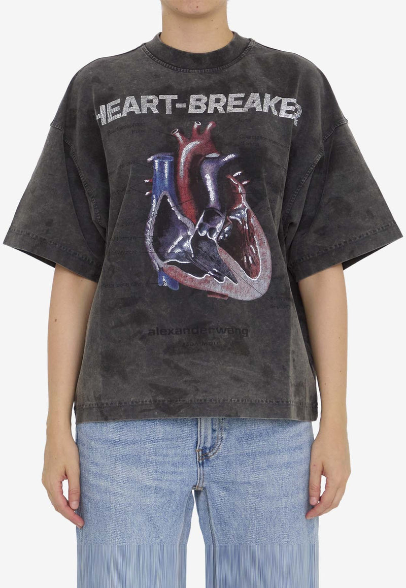 Heartbreaker Print Washed T-shirt