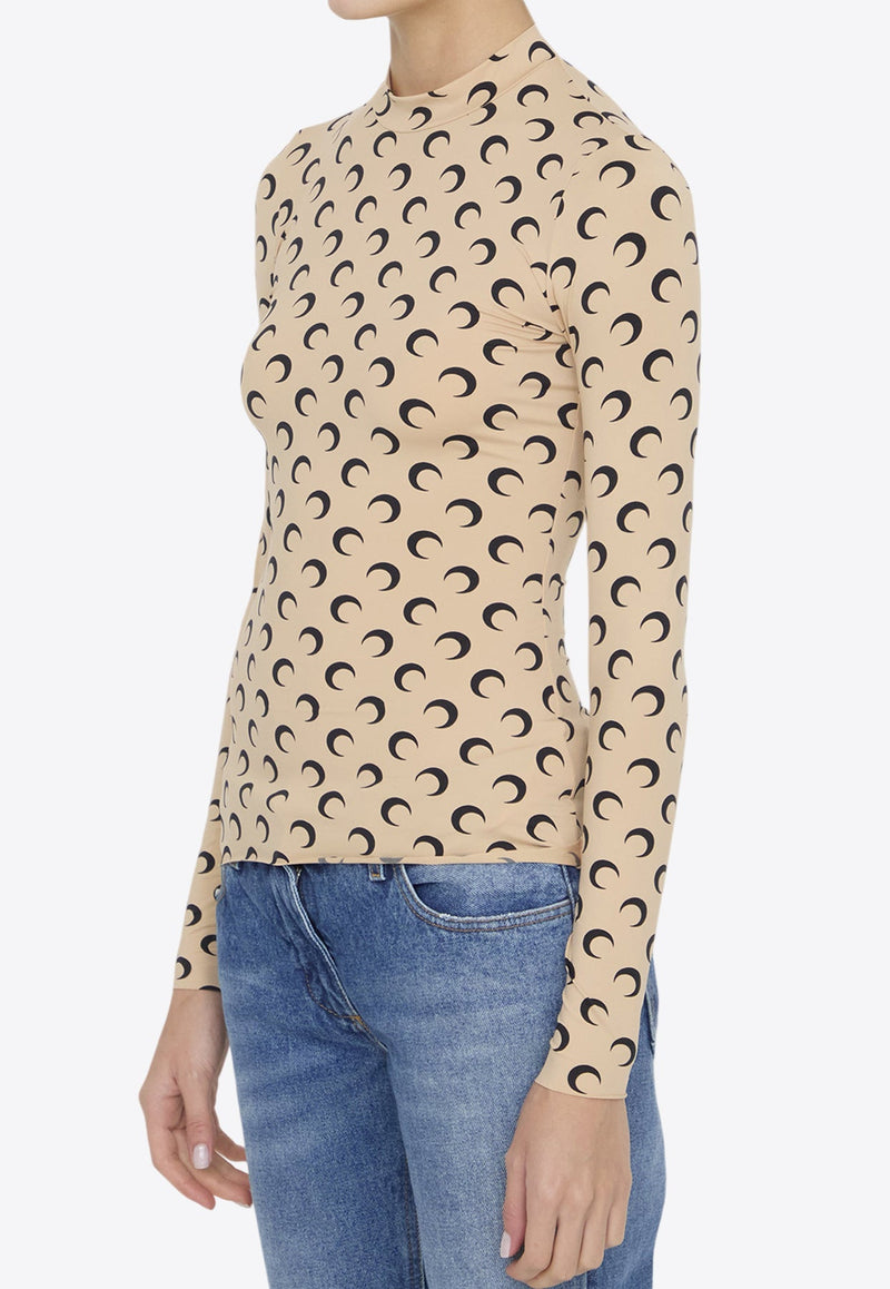 Moon Jacquard Long-Sleeved Top