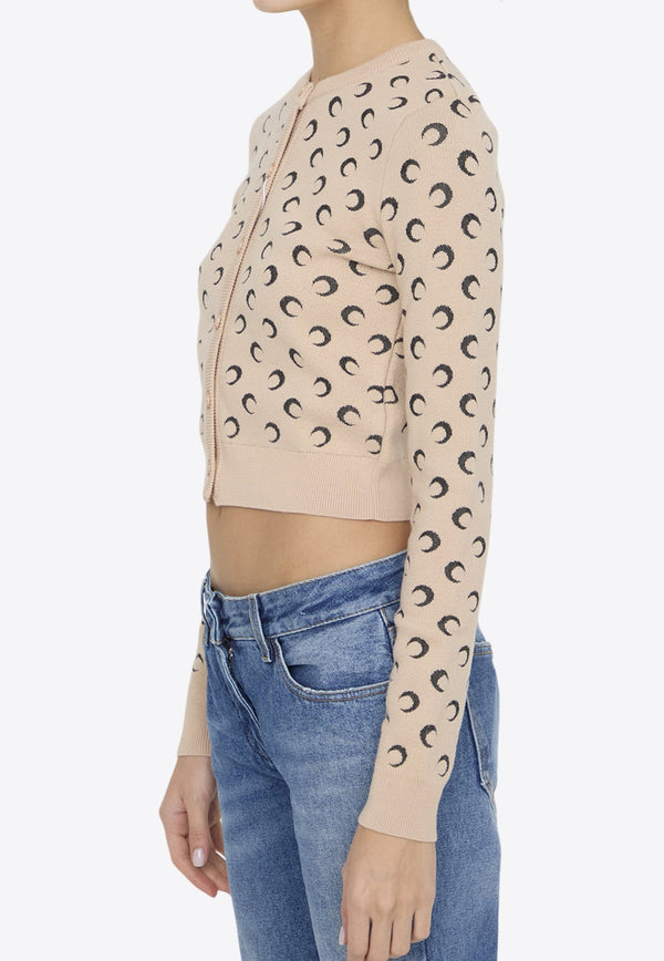 Moon Jacquard Knit Cropped Cardigan