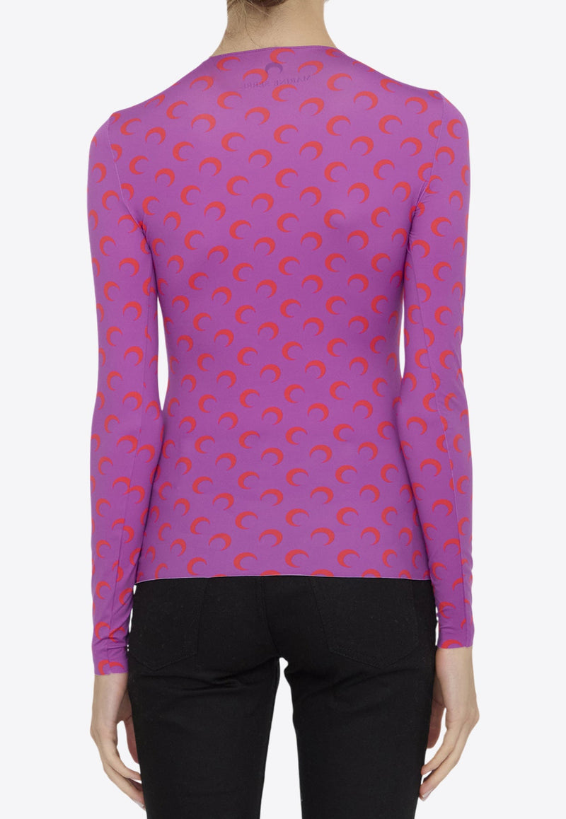 Moon Jacquard Long-Sleeved Top