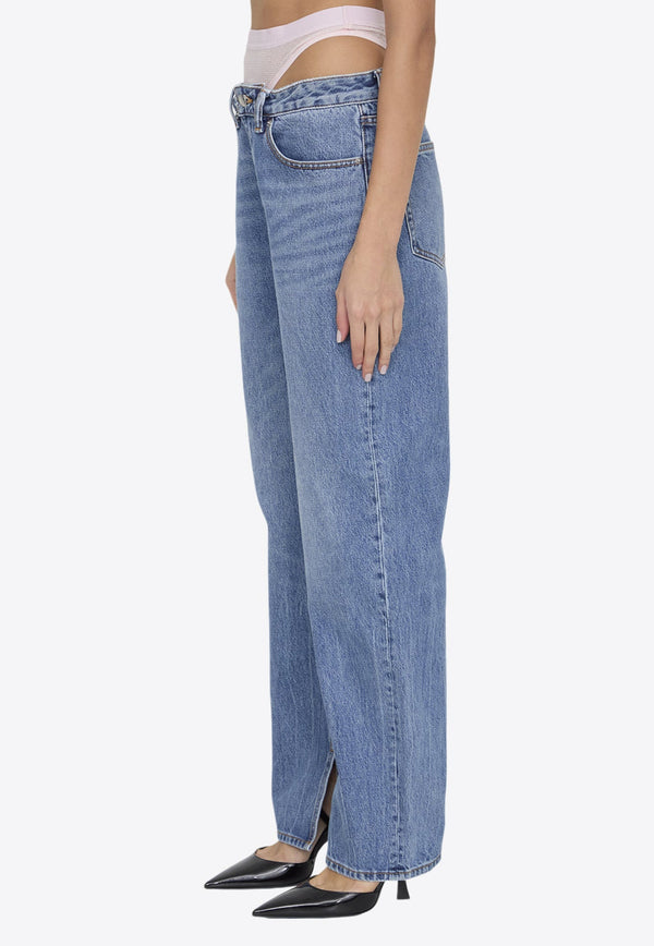 Straight-Leg Underwear Jeans