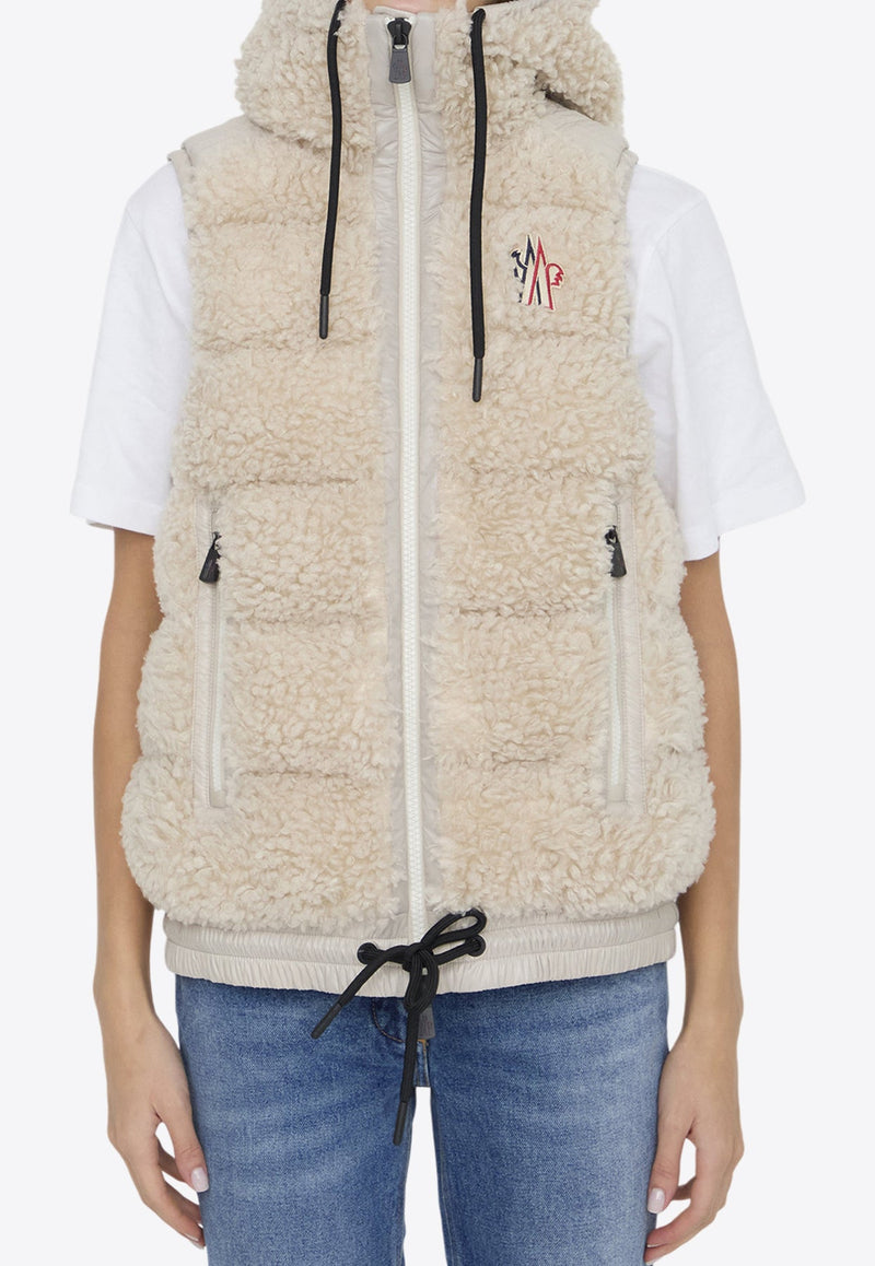 Logo Patch Padded Teddy Vest