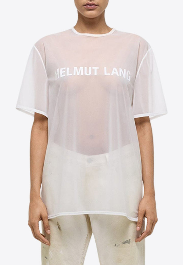 Logo Print Sheer T-shirt