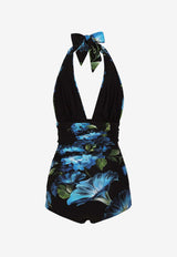 Halterneck Bluebell One-Piece Swimsuit