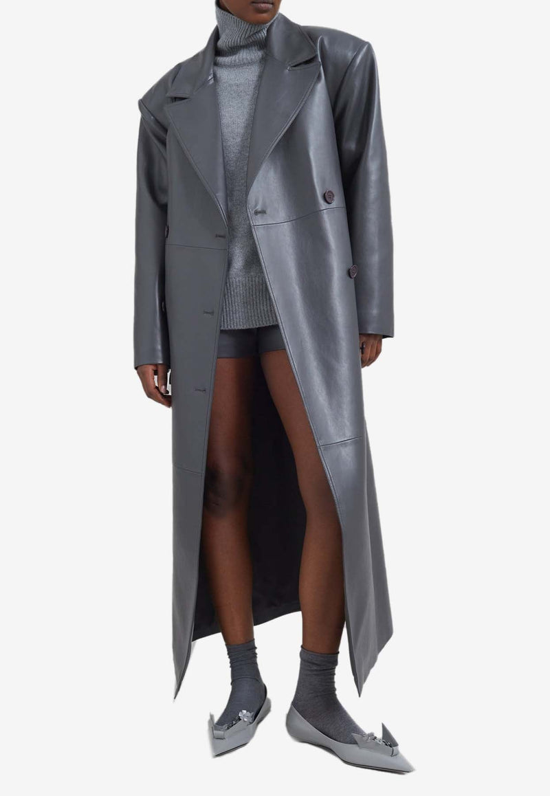 Tina Oversized Faux Leather Trench Coat