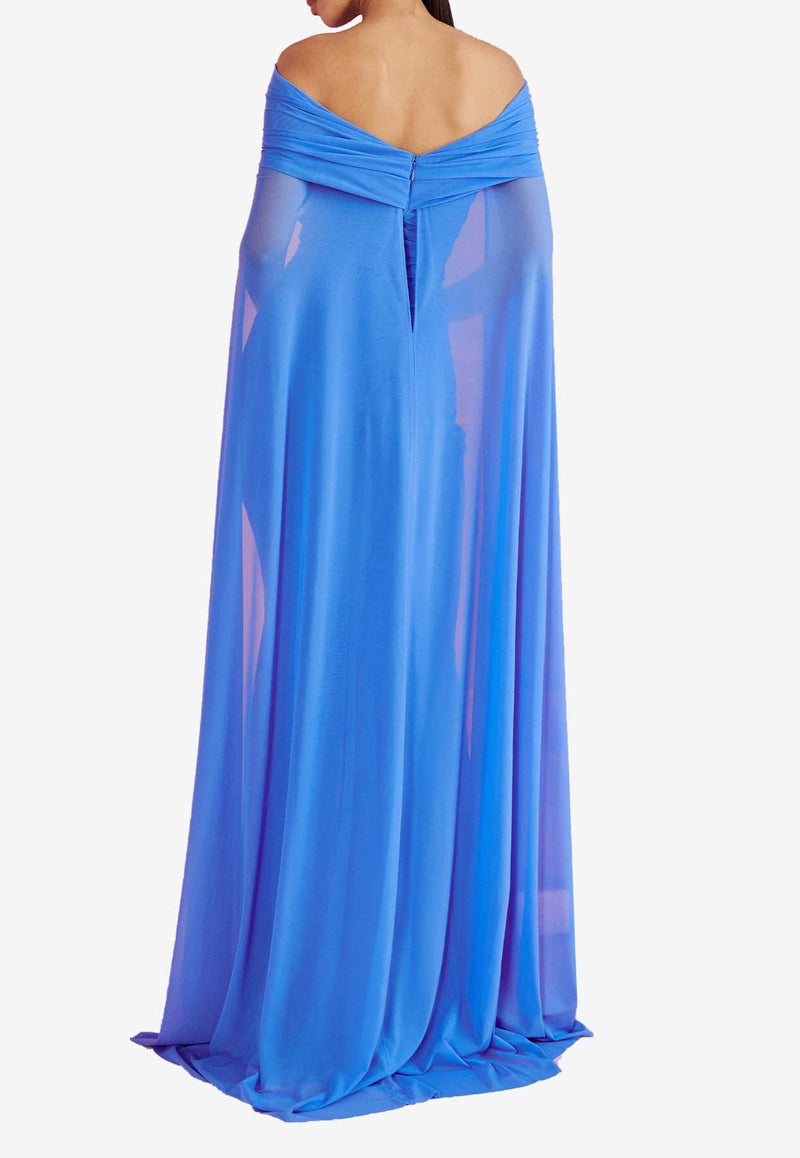 Off-Shoulder Draped Gown